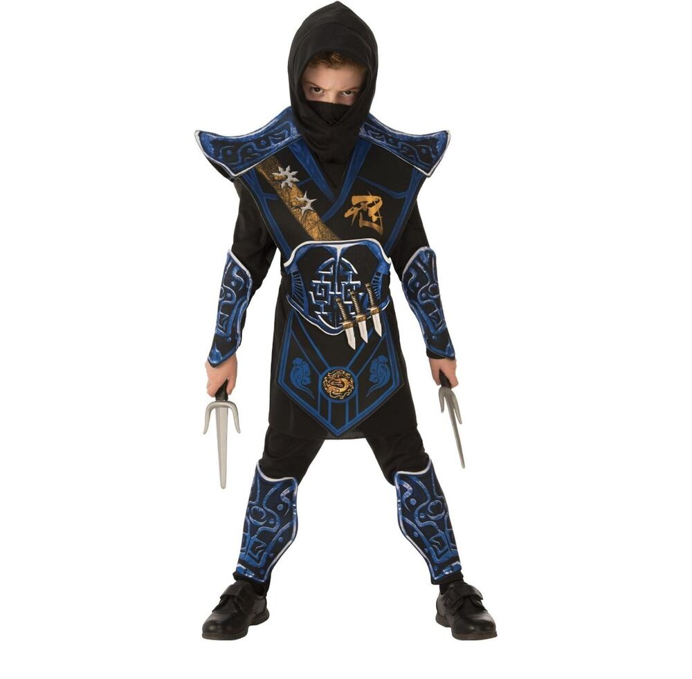 Boys Blue Battle Ninja Size 6/7 Halloween Costume New Package! Retail $ 19.97